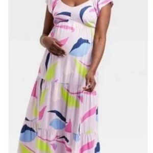 MATERNITY ISABEL. Colorful Maxi Dress. Size XL